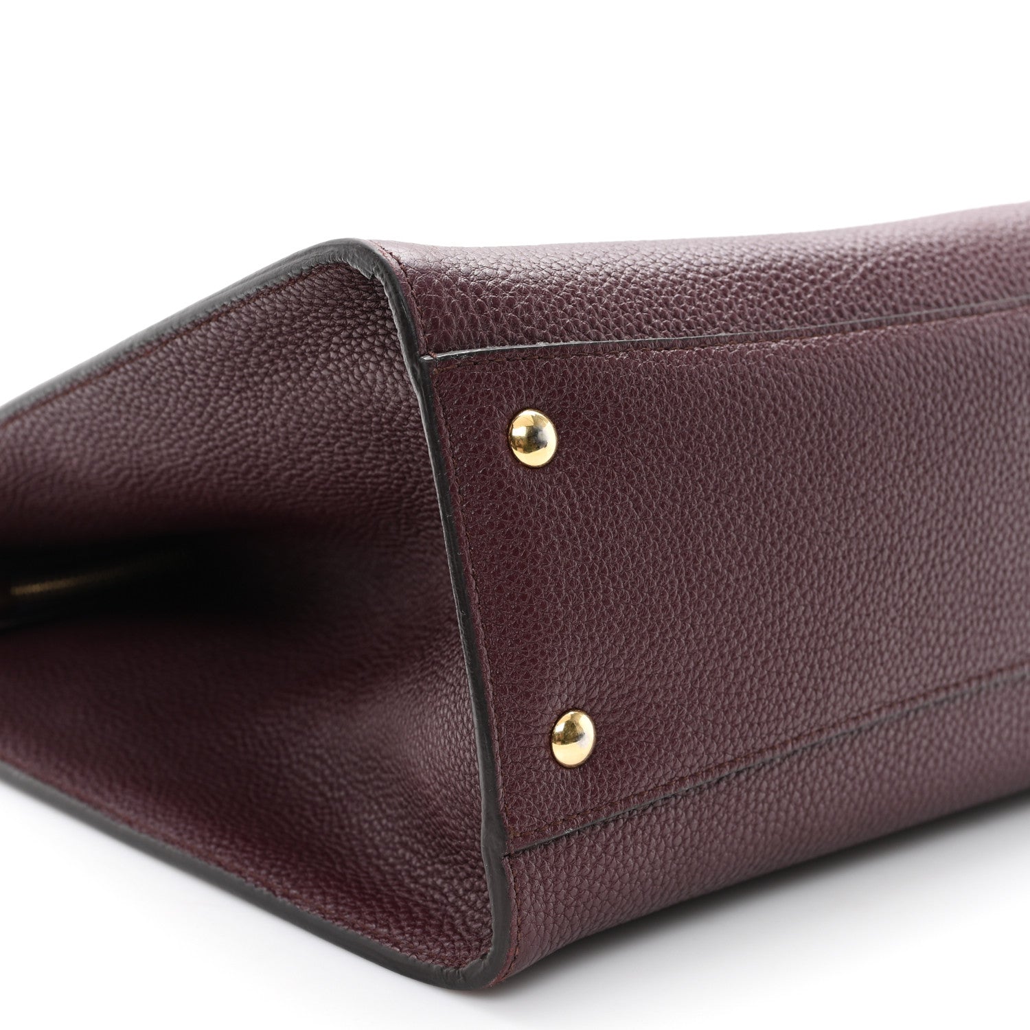 Salvatore Ferragamo Hammered Calfskin Double Handle Medium Amy Tote Burgundy 9 of 11