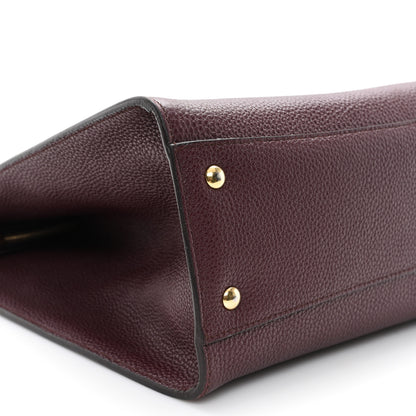 Salvatore Ferragamo Hammered Calfskin Double Handle Medium Amy Tote Burgundy 9 of 11