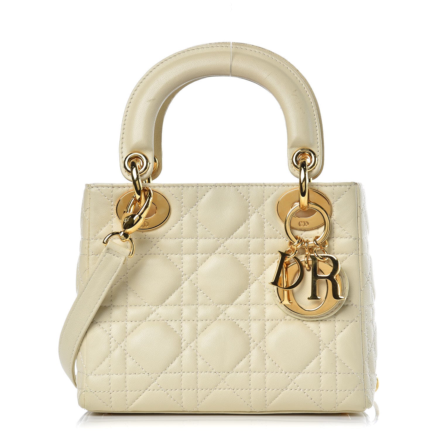 Christian Dior Lambskin Cannage Mini Lady Dior Light Beige 1 of 11