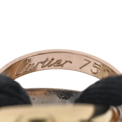 Cartier 18K Pink Yellow White Gold Trinity Adjustable Cord Bracelet Black 3 of 4