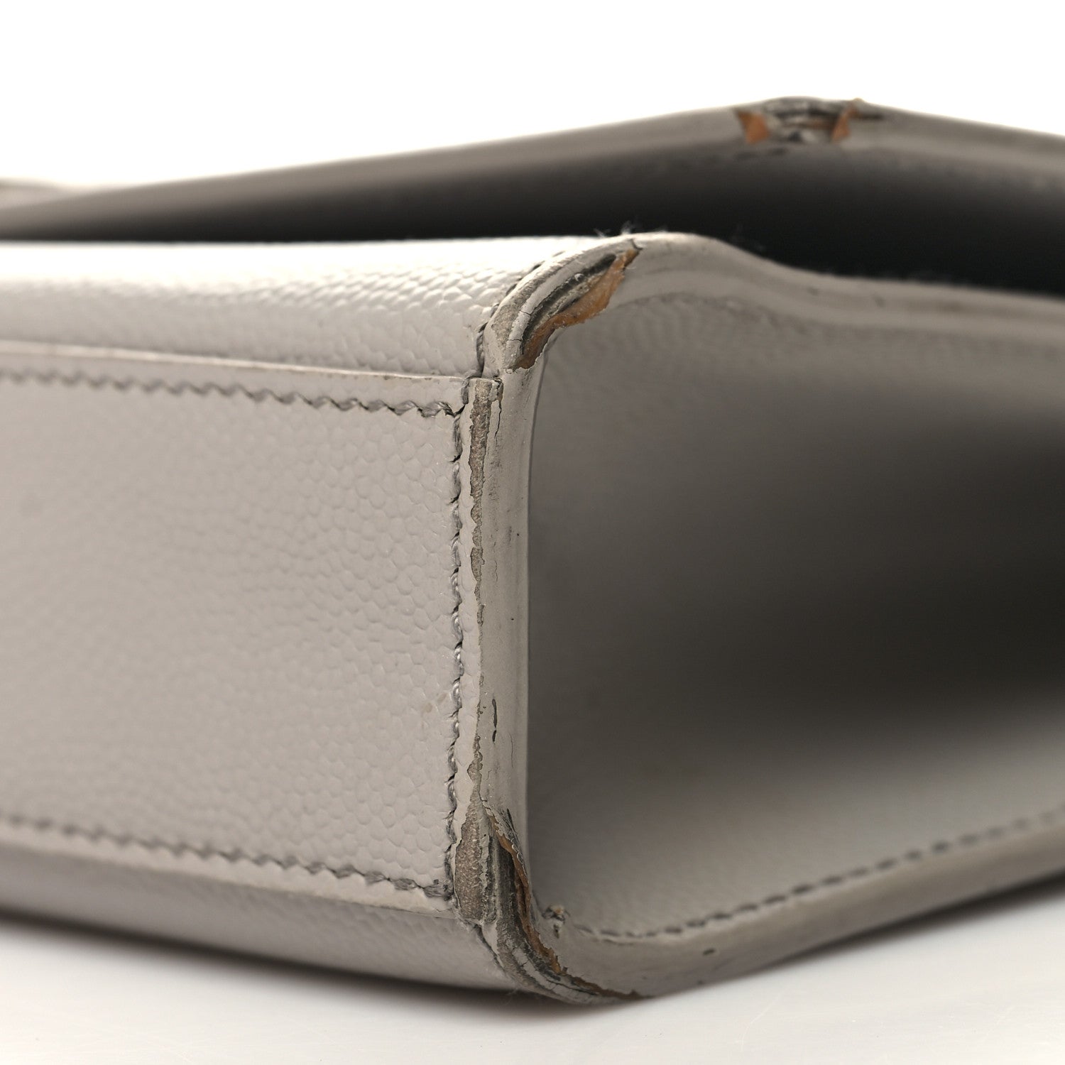 Saint Laurent Grain De Poudre Medium Classic Monogram Kate Satchel Souris 9 of 14