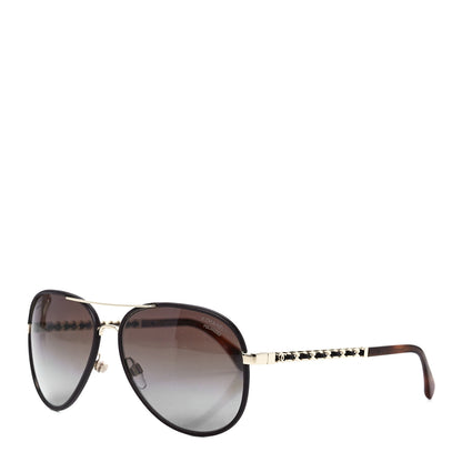 Chanel Metal Polarized Pilot Winter Sunglasses 4219-Q Brown 1 of 8