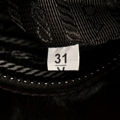 Prada Glossy Calfskin Medium Tote Bag Dark Brown 7 of 10