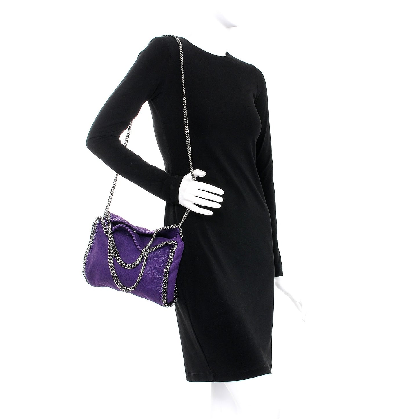 Shaggy Deer Mini Falabella Fold Over Tote Bright Purple