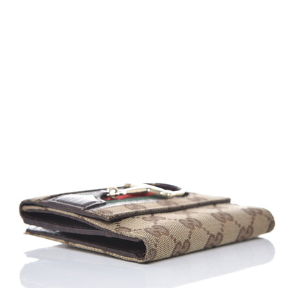 Gucci Monogram Web Hasler French Flap Wallet Brown 4 of 11