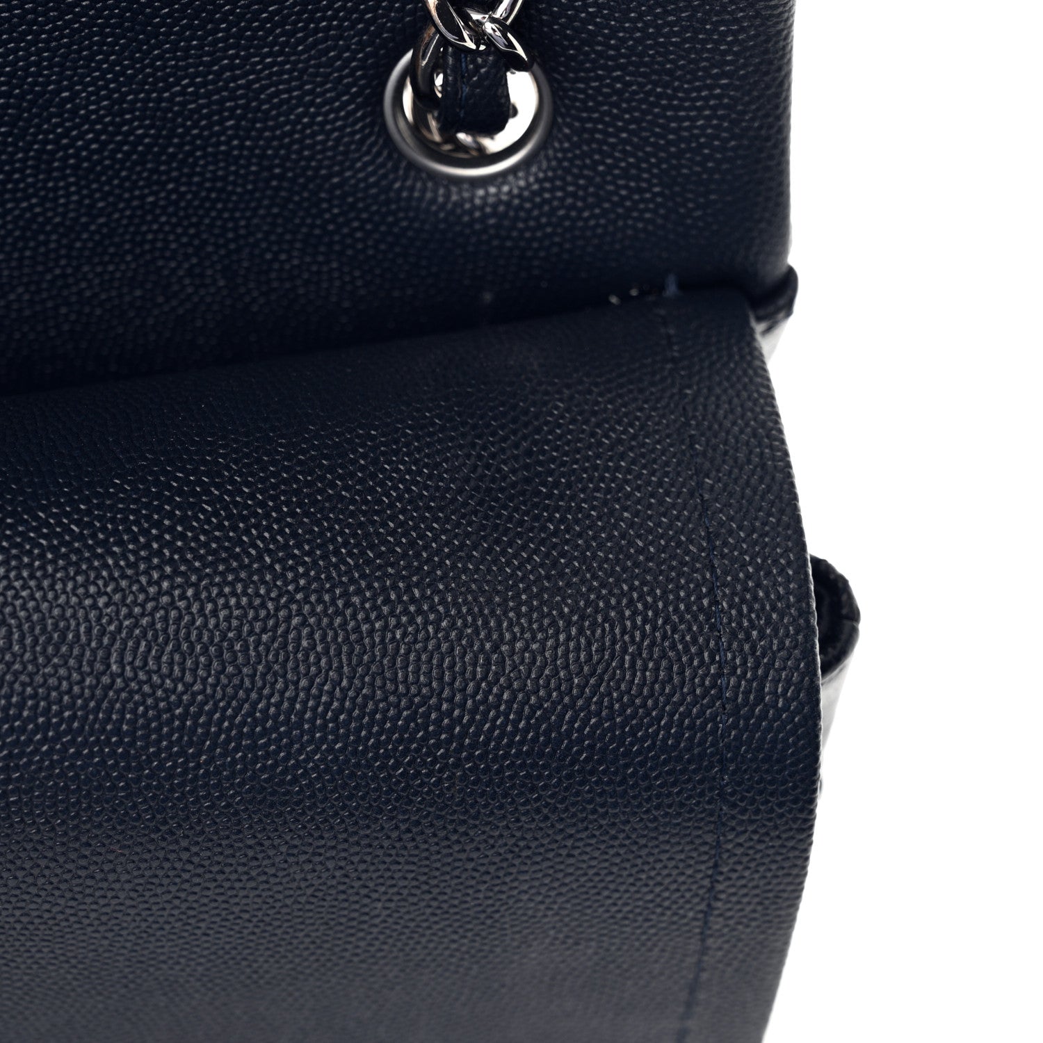 Chanel Caviar Quilted Maxi Double Flap Navy Blue 12 of 14