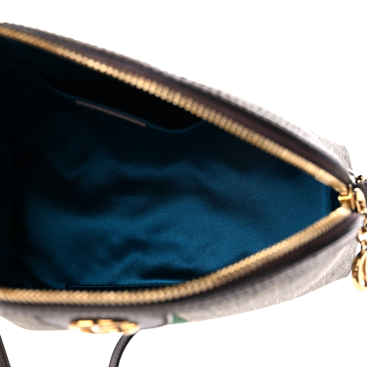 GG Supreme Monogram Textured Dollar Calfskin Web Small Ophidia Dome Shoulder Bag Beige Ebony New Acero