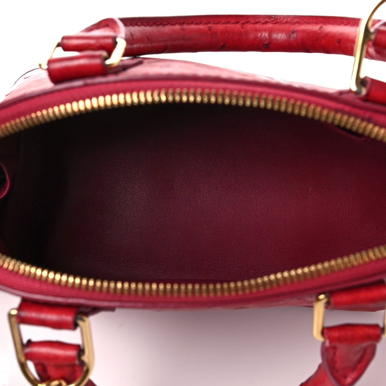 Louis Vuitton Ostrich Alma BB Red 4 of 5