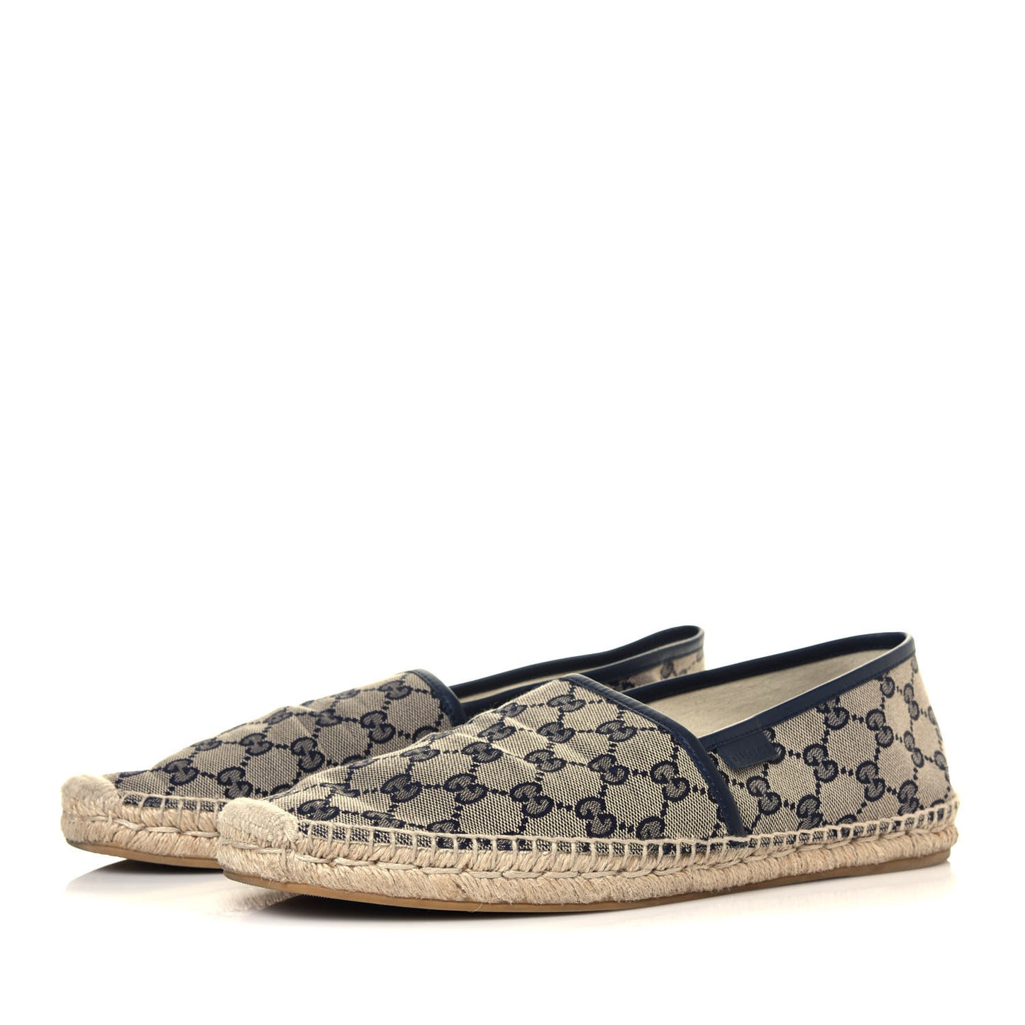 Monogram Miro Soft Calfskin Mens Espadrilles 10 Beige Blue