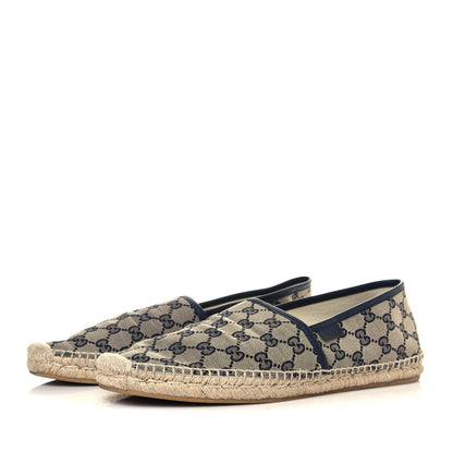 Gucci Monogram Miro Soft Calfskin Mens Espadrilles 10 Beige Blue 3 of 7