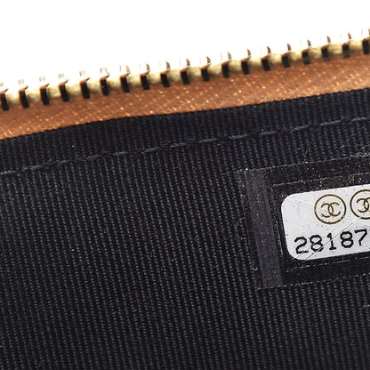 Chanel Calfskin Crocodile Embossed Cocodile Classic Flat Wallet Pouch Gold 7 of 10
