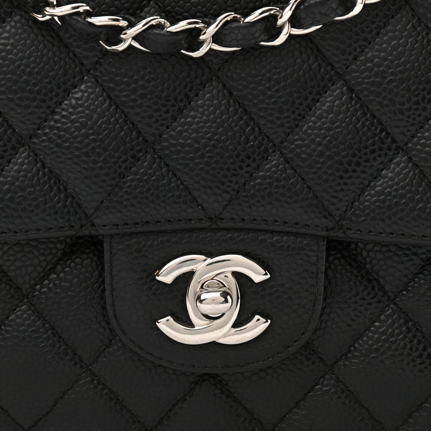 Chanel Caviar Quilted Medium Double Flap Black 8 of 11