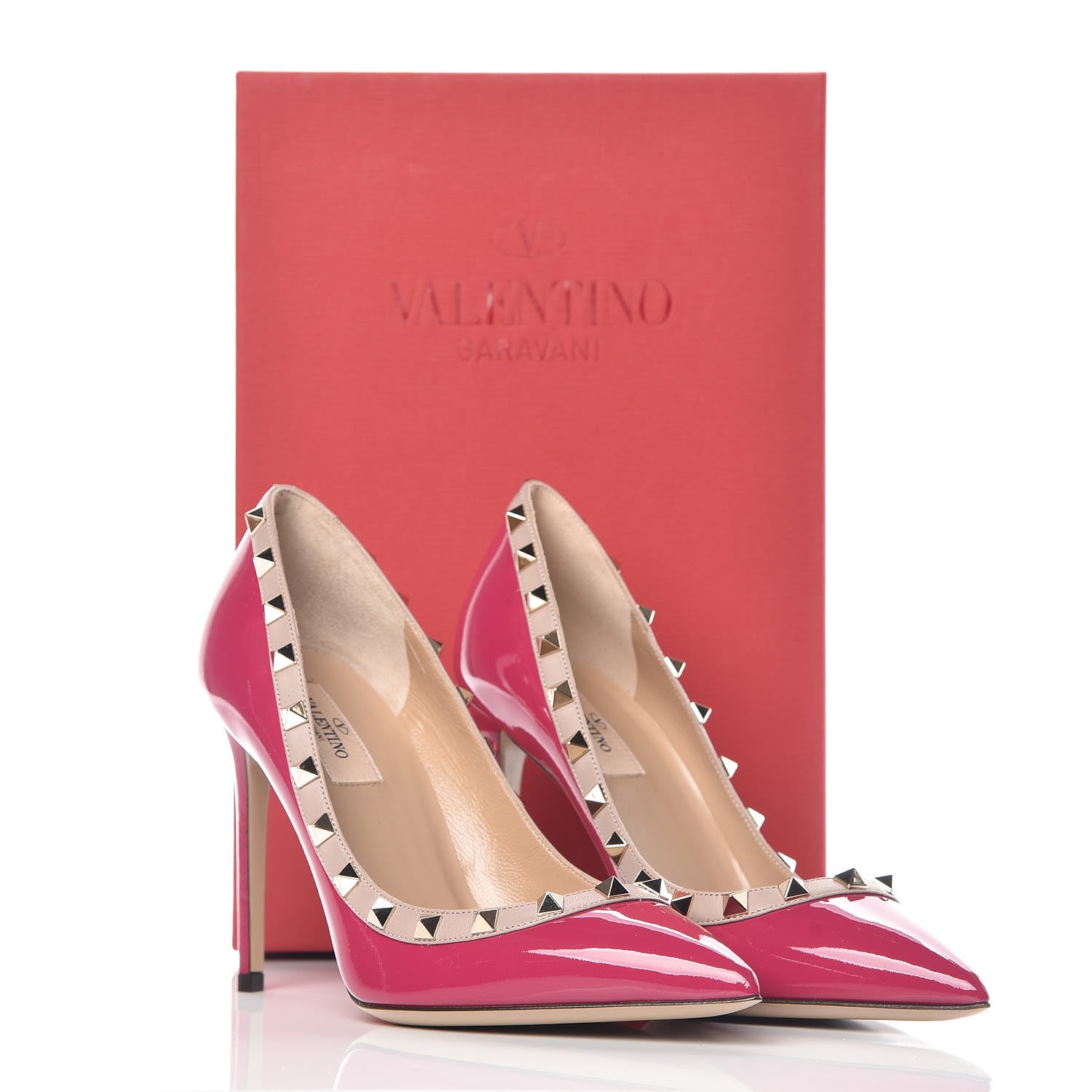 Valentino Garavani Patent Rockstud 100mm Pumps 38 Deep Cyclamin Poudre 8 of 8