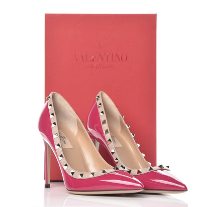 Valentino Garavani Patent Rockstud 100mm Pumps 38 Deep Cyclamin Poudre 8 of 8