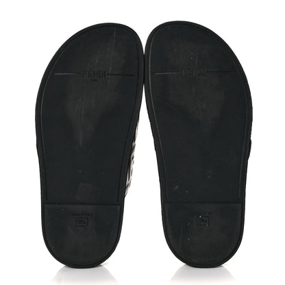 Fendi Calfskin FF Embossed Slide Sandals 38.5 Maya Black 14 of 27