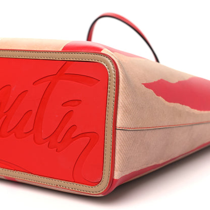 Christian Louboutin Calfskin Spikes Loubi Print East West Cabata Tote Kraft Red 11 of 11