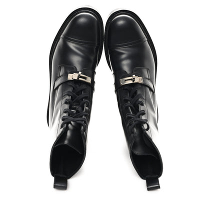 Hermes Glossed Calfskin Funk Ankle Boots 37 Black 2 of 10