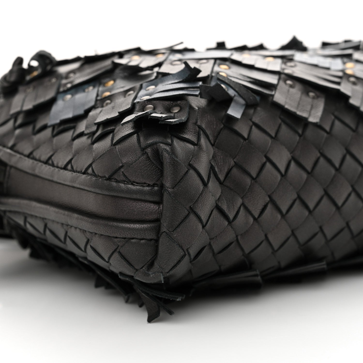 Bottega Veneta Nappa Intrecciato Fringe Studded Nodini Crossbody Messenger Multicolor 9 of 10