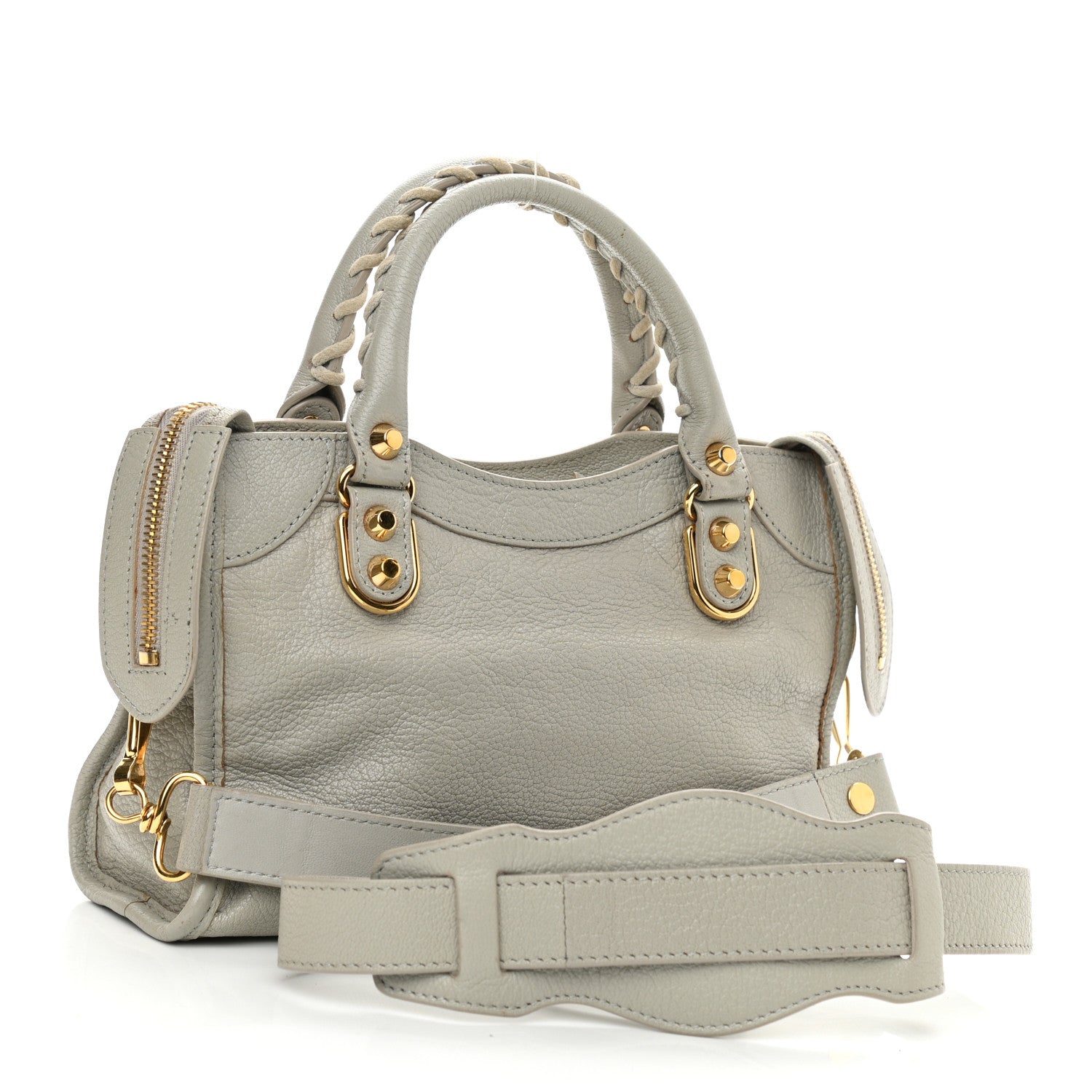 Balenciaga Chevre Gold Metallic Edge Hardware Mini City Gris Glace 3 of 12