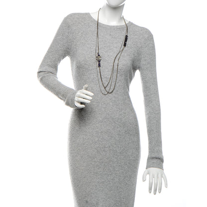 Chanel Baguette Crystal Coco Love CC Long Necklace Silver Purple 2 of 6