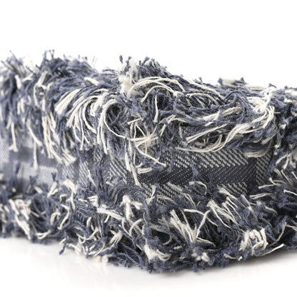 Fendi Denim Vitello Fringe FF Embroidered Baguette Pouch Myrtle Dark Nut 9 of 9