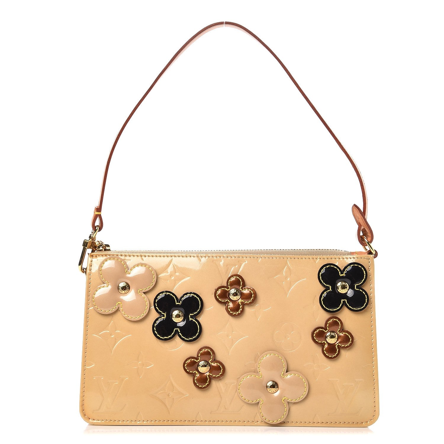 Louis Vuitton Vernis Lexington Fleurs Pochette Beige 1 of 8