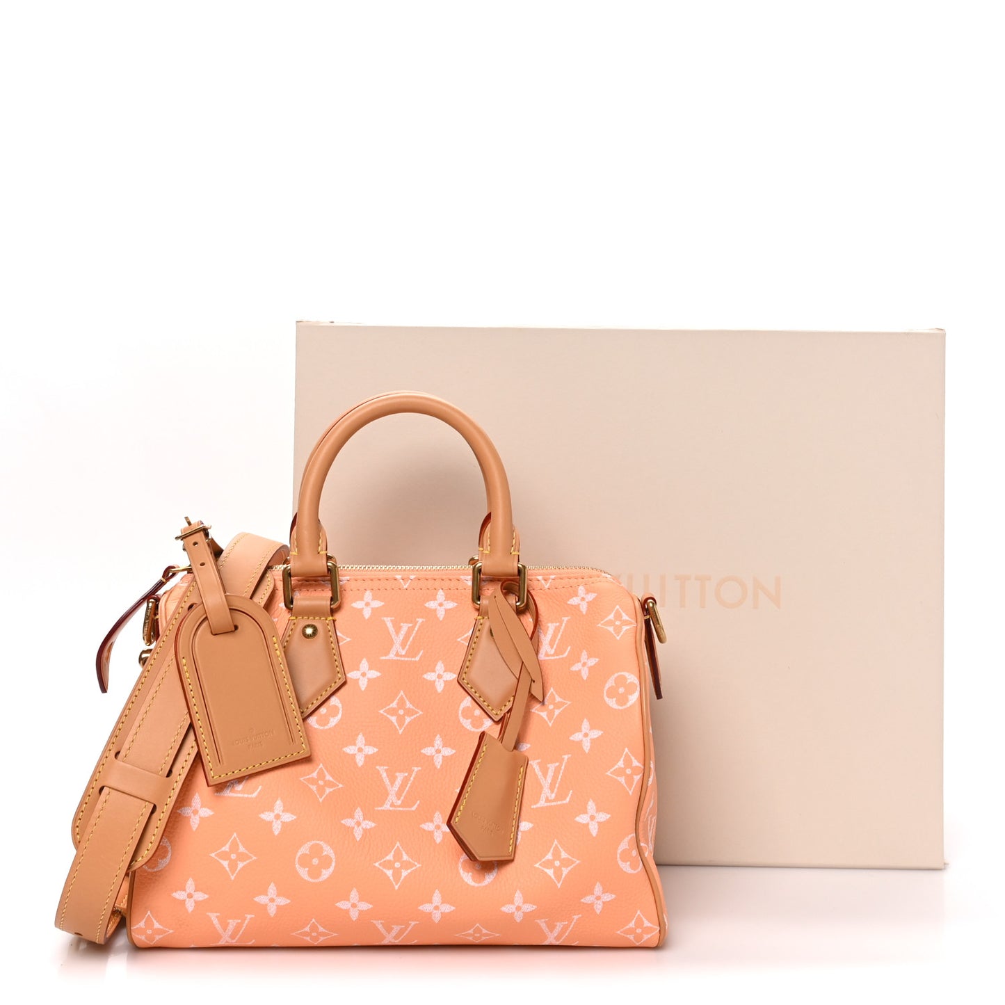 Calfskin Monogram Speedy P9 Bandouliere 25 Summer Peach