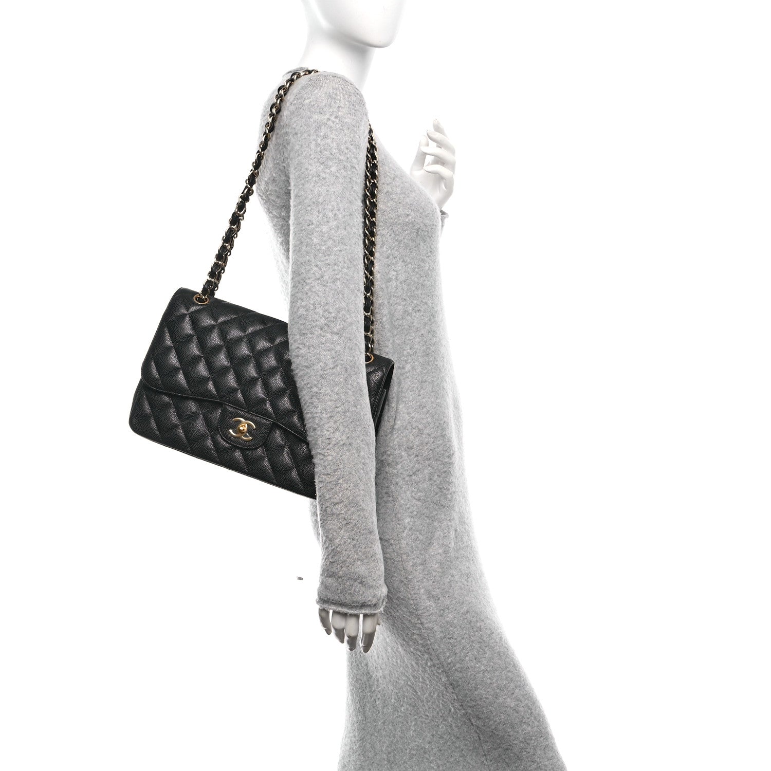 Chanel Caviar Quilted Jumbo Double Flap Black 2 of 11