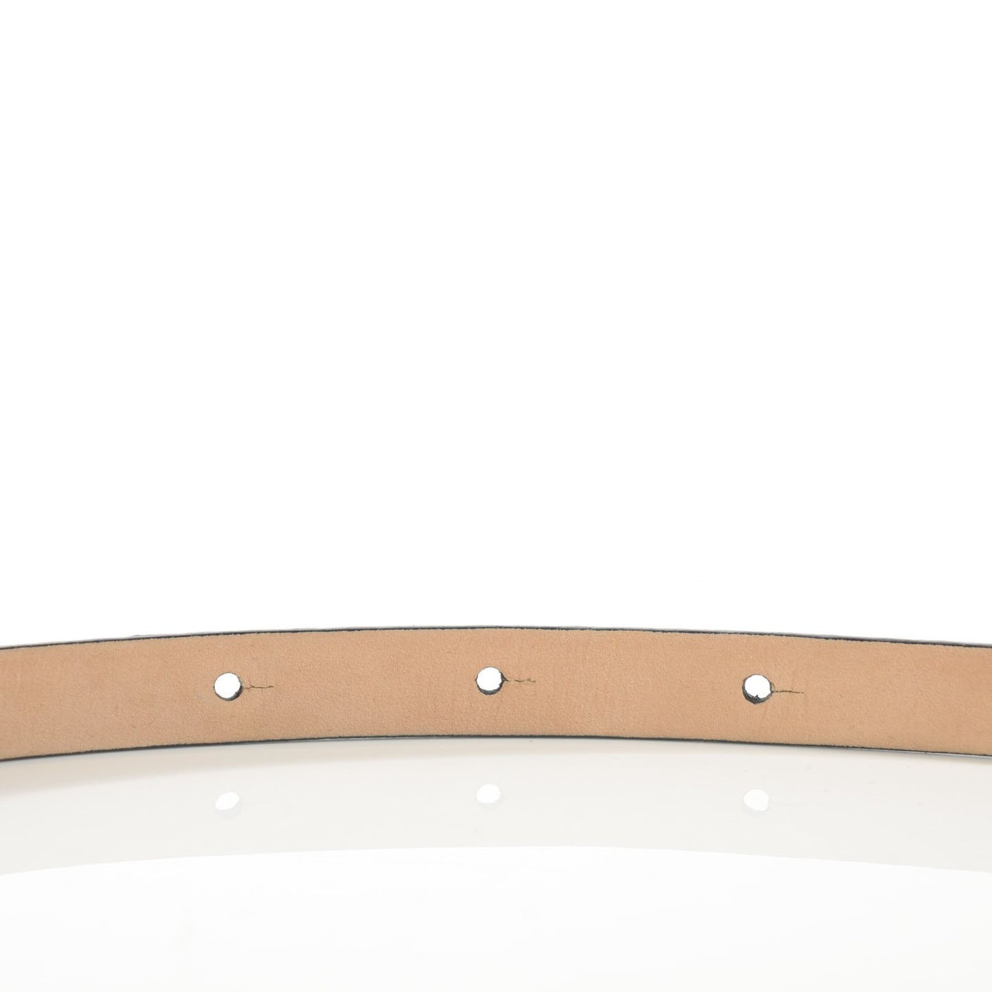 Leather CC Logo Skinny Belt 80 32 Navy Blue