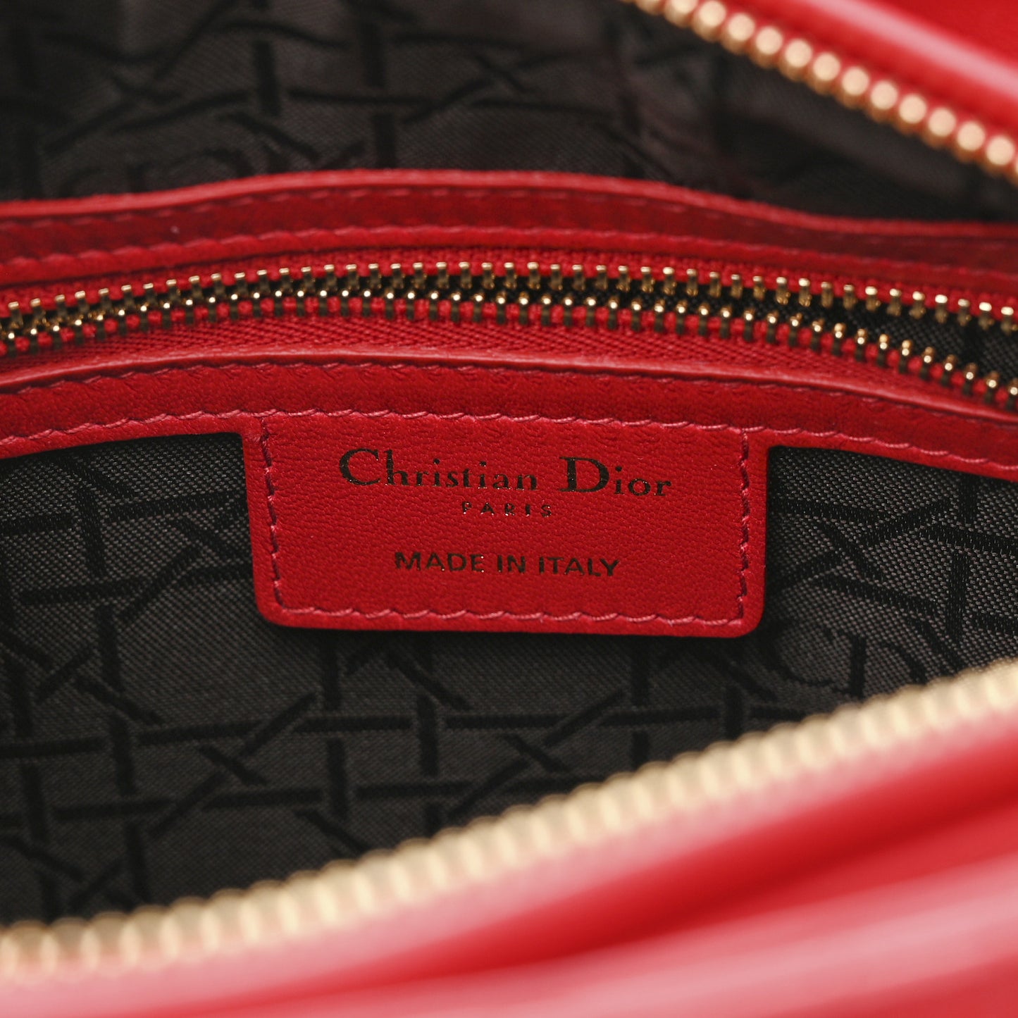 Lambskin Cannage Medium Lady Dior Red
