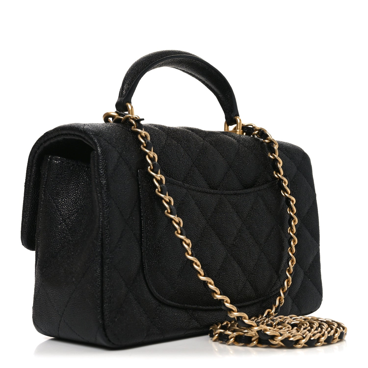 Chanel Caviar Quilted Mini Top Handle Rectangular Flap Black 3 of 11