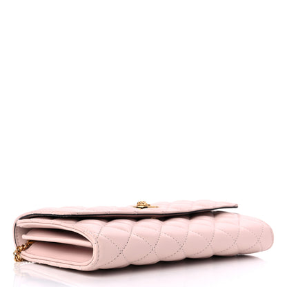 Versace Calfskin Icon Quilted Wallet On Chain Crossbody Pink 4 of 8