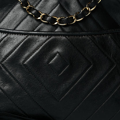 Chanel Lambskin Chevron Quilted Tassel Camera Case Black 8 of 14