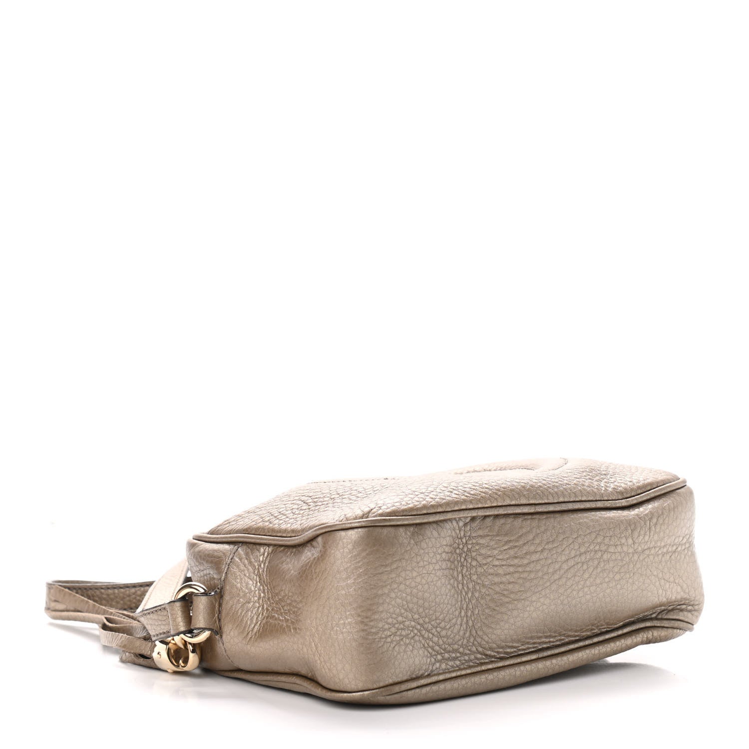 Gucci Metallic Pebbled Calfskin Small Soho Disco Bag Golden Beige 4 of 9