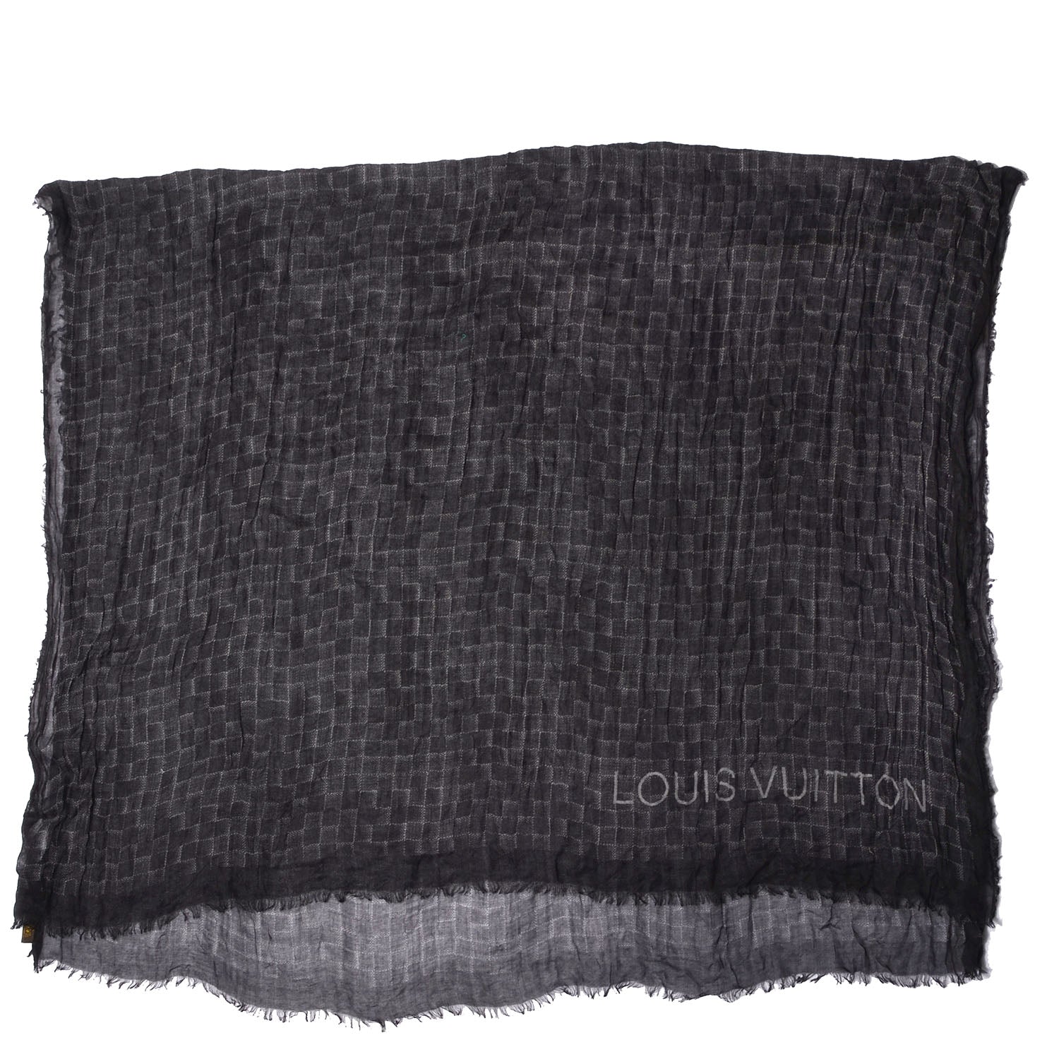 Louis Vuitton Cashmere Silk Etole Stole Damier Black 4 of 7