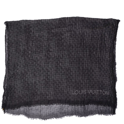 Louis Vuitton Cashmere Silk Etole Stole Damier Black 4 of 7