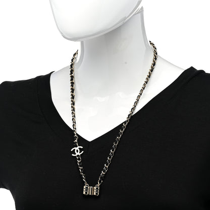 Chanel Metal Lambskin CC AirPods Necklace Gold Black 2 of 7