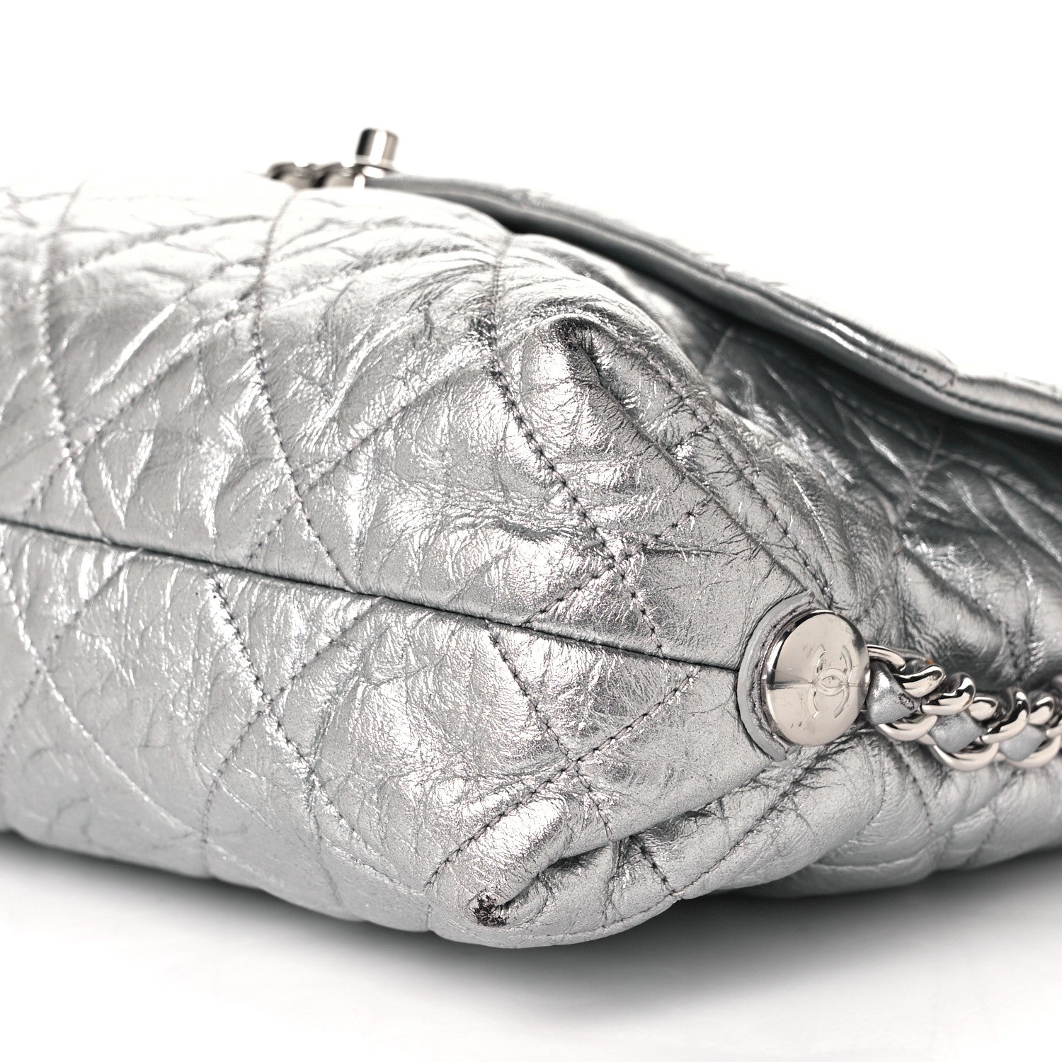 Chanel Crackled Aged Calfskin Big Bang Flap Silver 9 of 11