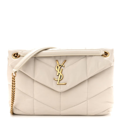 Saint Laurent Lambskin Quilted Small Loulou Puffer Monogram Chain Satchel Crema Soft 1 of 11