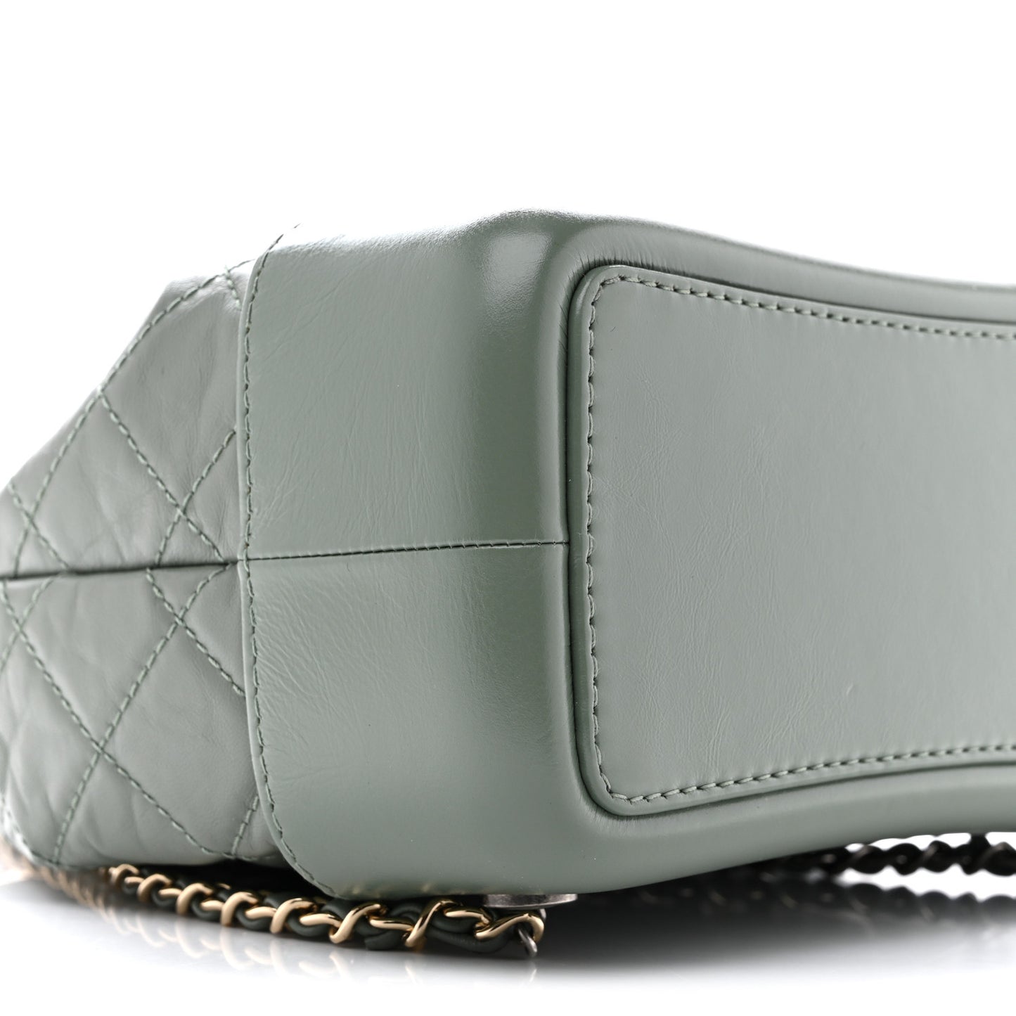 Aged Calfskin Quilted Small Gabrielle Backpack Green