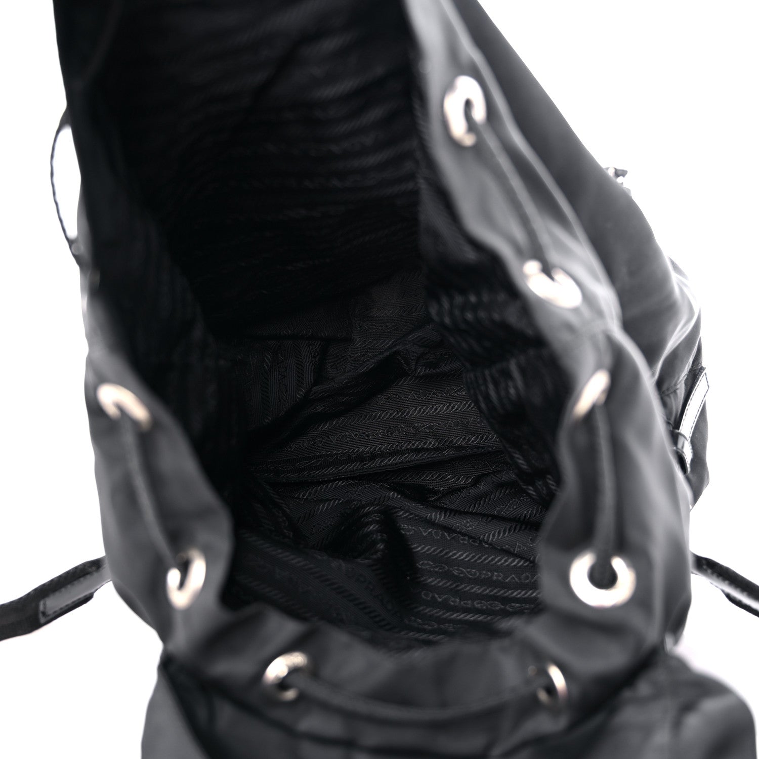 Prada Nylon Vela Cinch Backpack Black 5 of 14