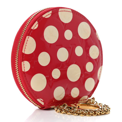 Louis Vuitton Vernis Kusama Infinity Dots Chapeau Coin Purse Red 3 of 8