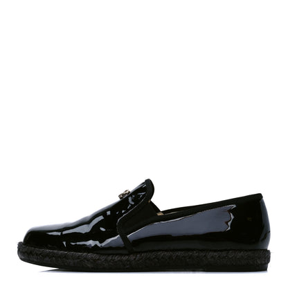 Chanel Patent Calfskin CC Mocassin Loafer Espadrilles 39 Black 1 of 5