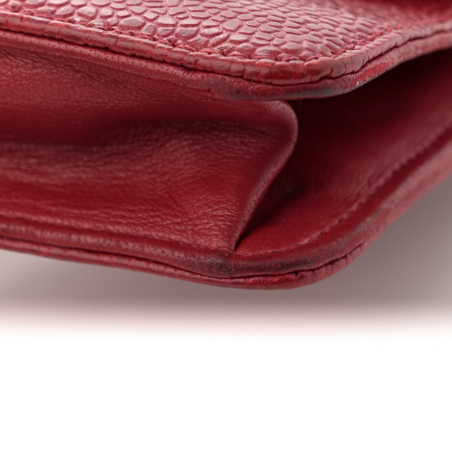 Chanel Caviar Timeless CC Wallet On Chain WOC Red 13 of 13