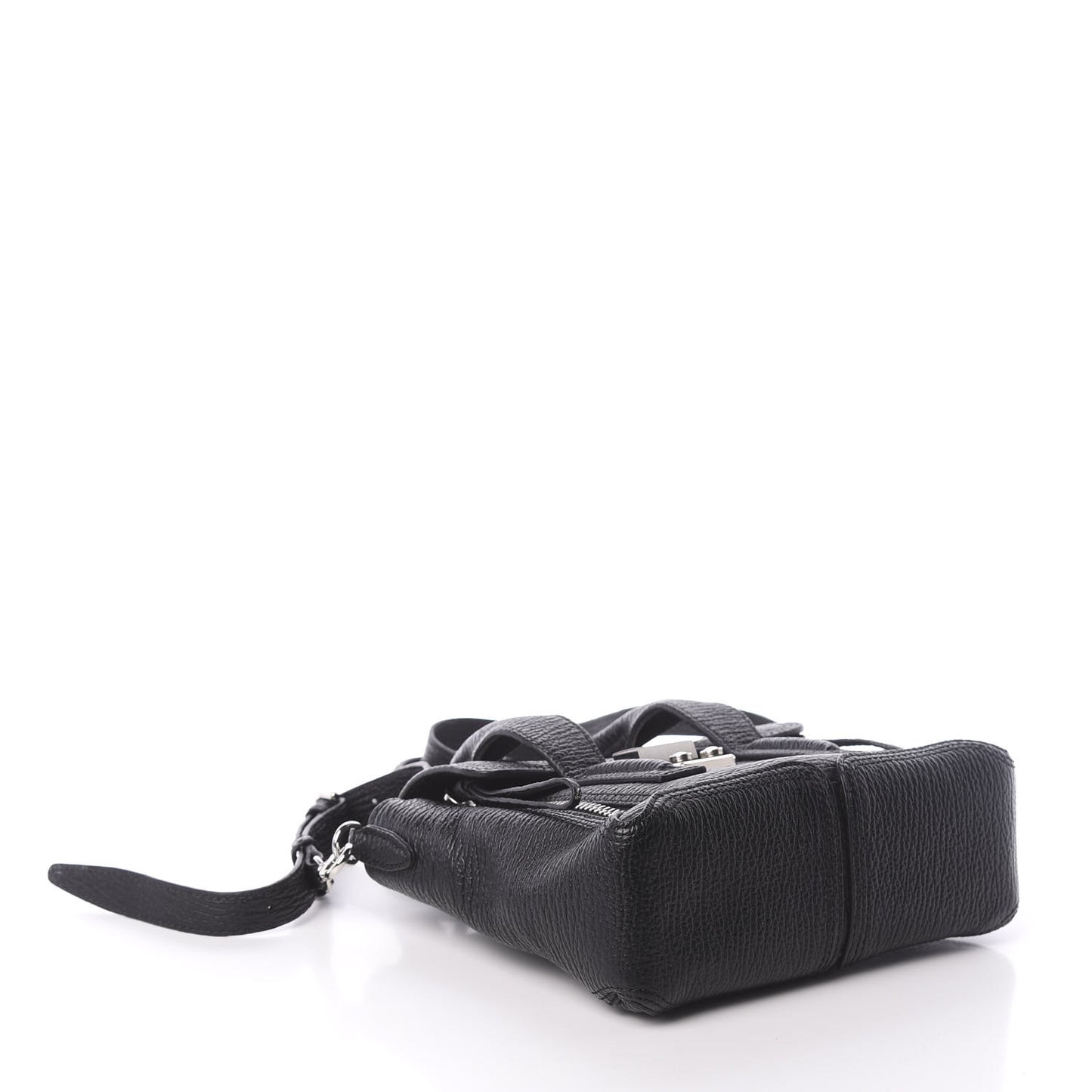 3.1 Textured Calfskin Mini Pashli Satchel Black