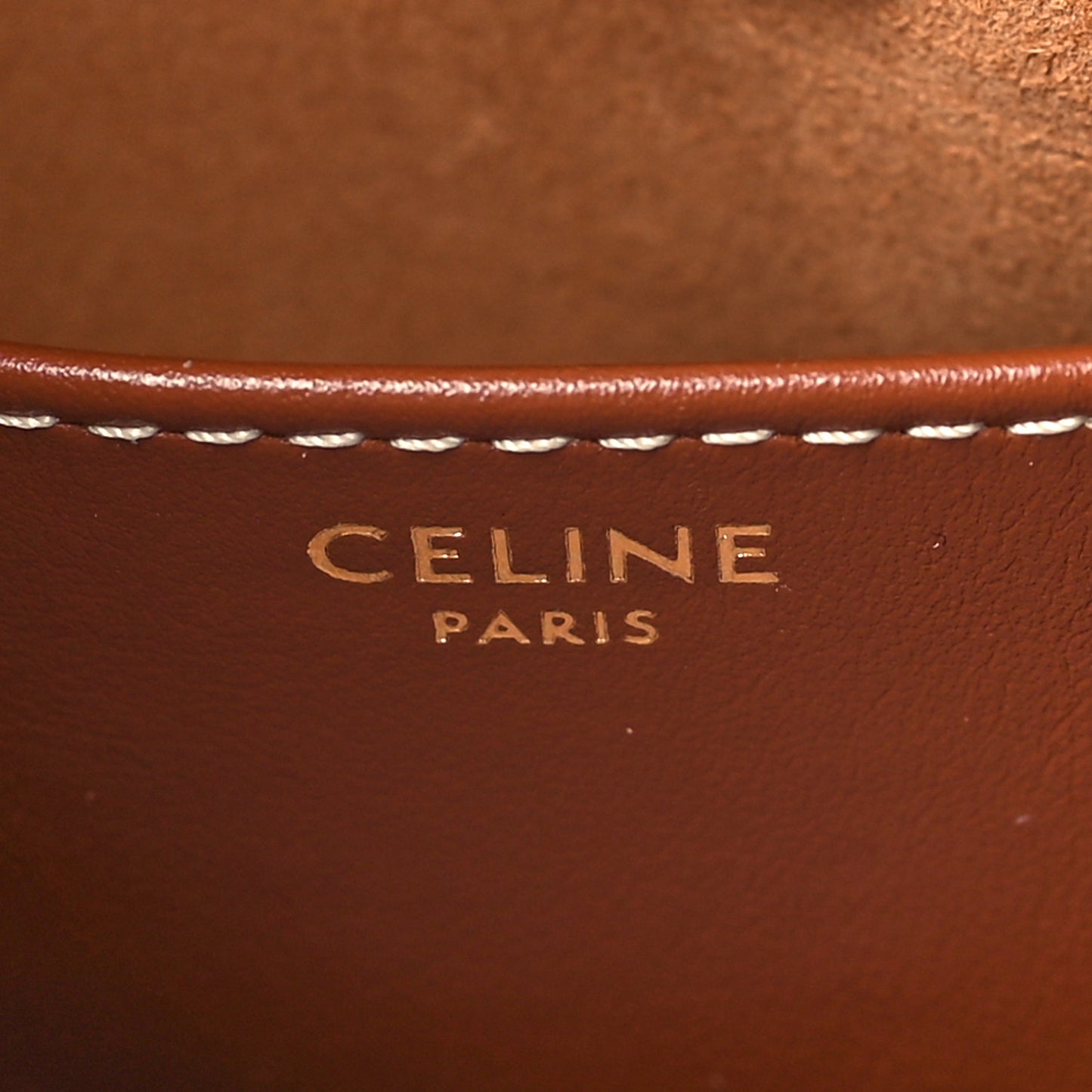 Smooth Calfskin Cuir Small Triomphe Cabas Drawstring Tan