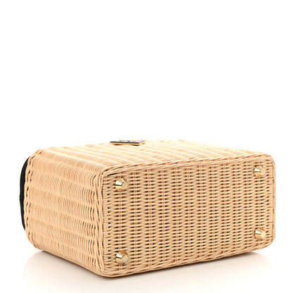 Prada Wicker Canvas Tote Naturale Black 4 of 12