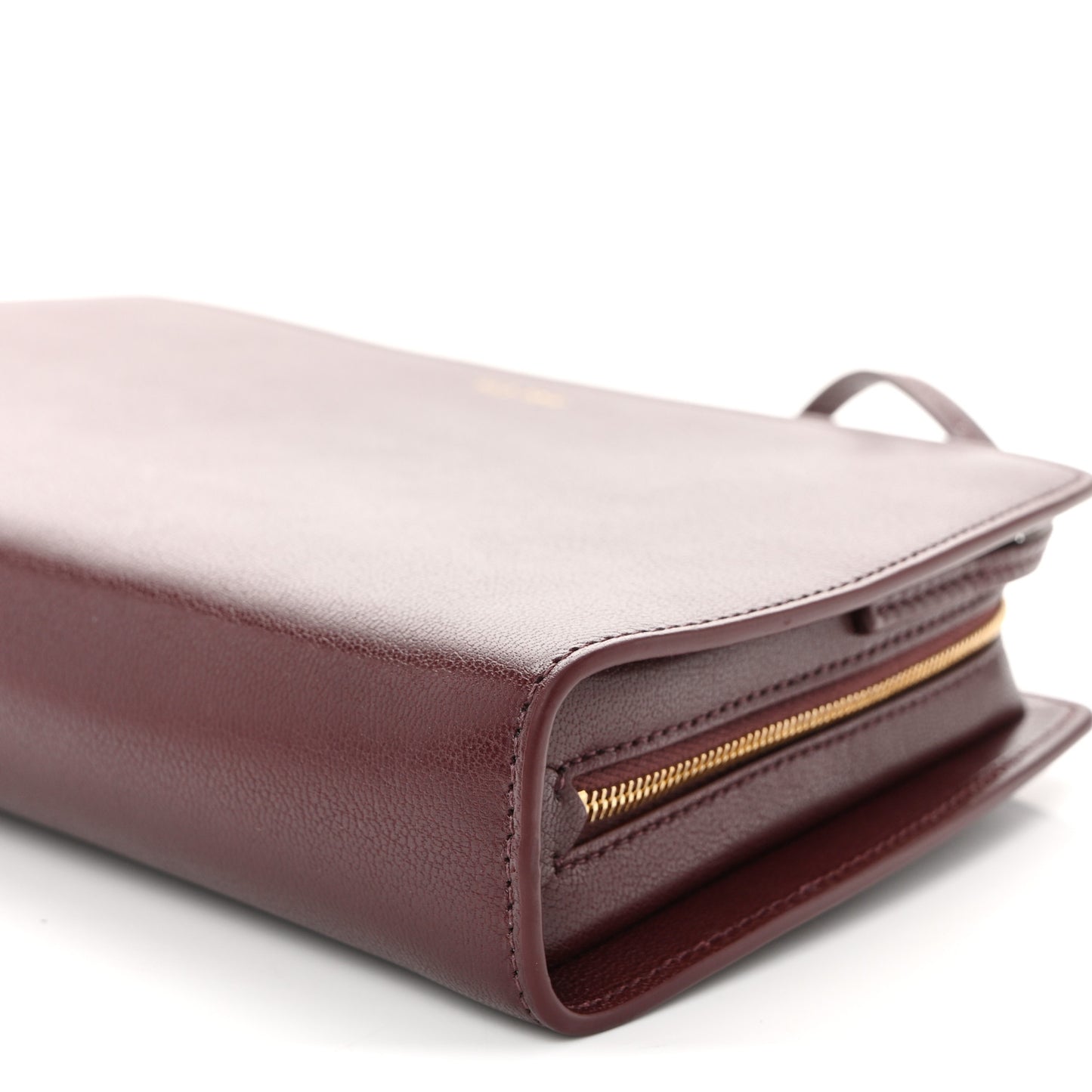 Saddle Calfskin Dalia Baguette Shoulder Bag Burgundy