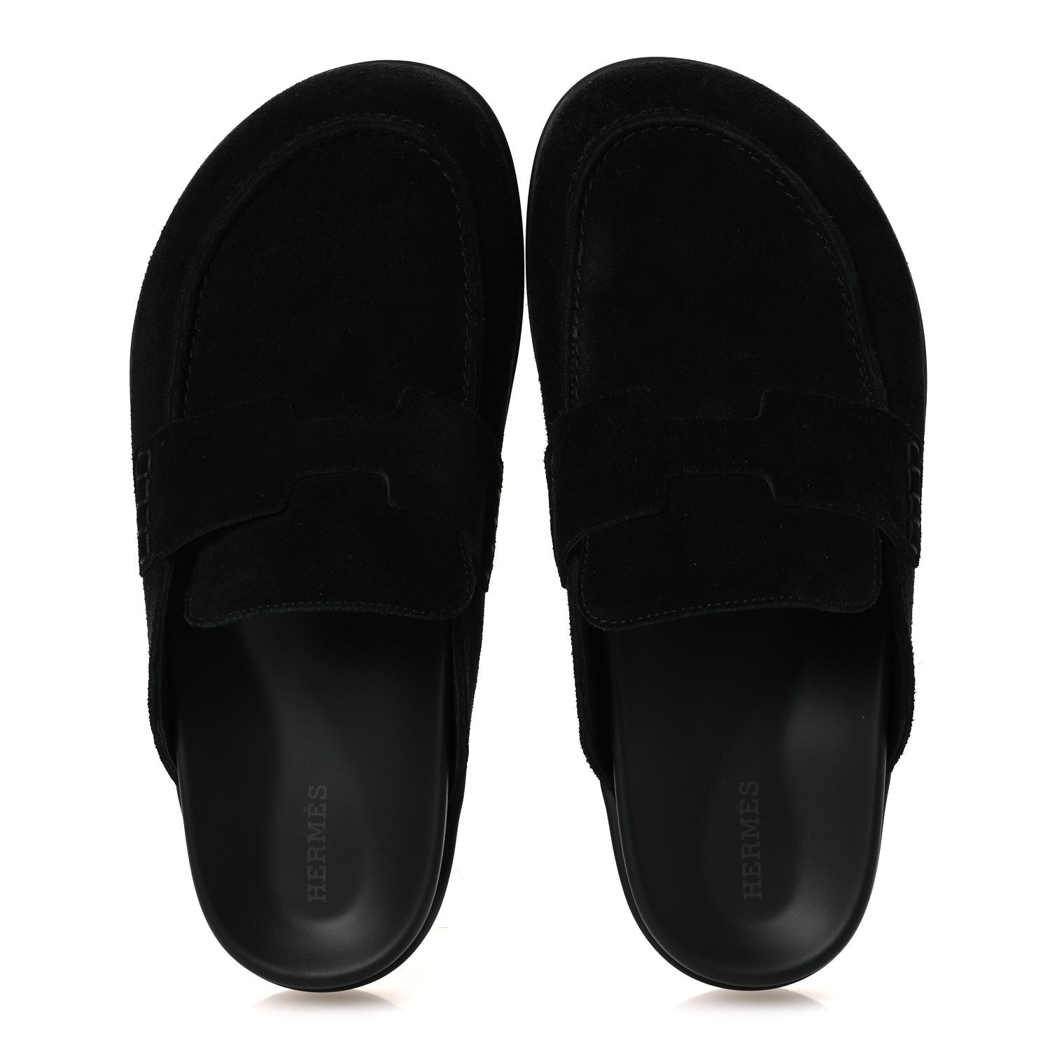 Hermes Suede Calfskin Go Mules 39 Black 8 of 12