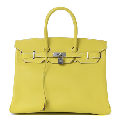 Hermes Epsom Horseshoe Birkin 35 Lime 1 of 10